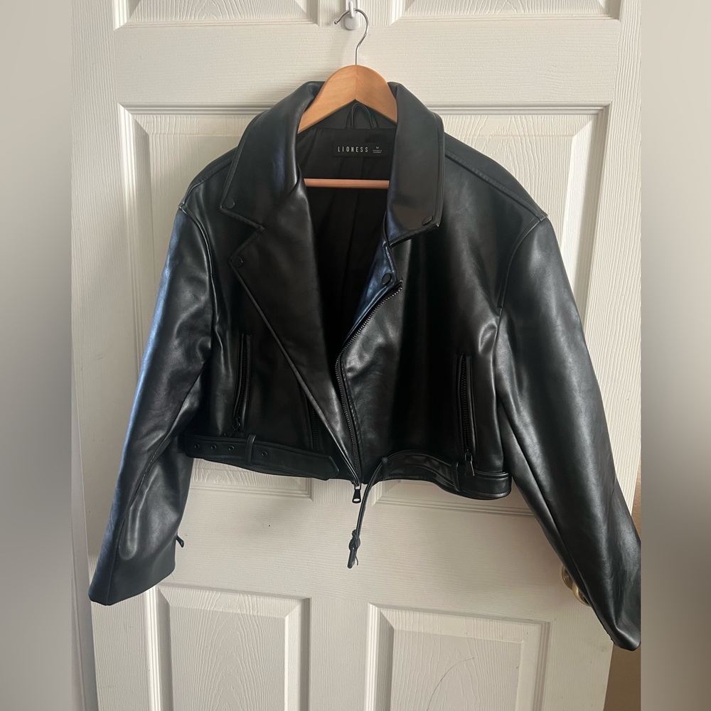 Lioness Sleek Black Leather Jacket